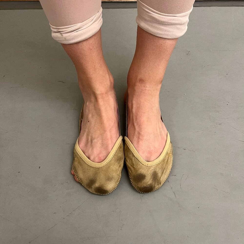 3 Pairs Dance half soles/turners, rhythmic gymnastics toe shoes very used